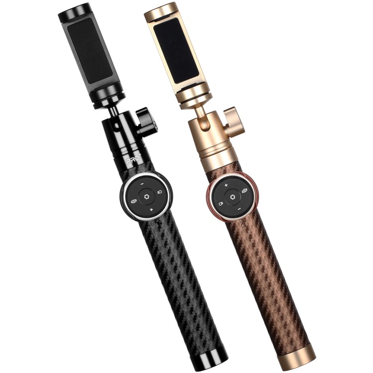 MOMAX Selfie Pro Leather Handheld Smart Bluetooth Selfie Stick Monopod for Phones, Gopro and Cameras - Gold Color-15