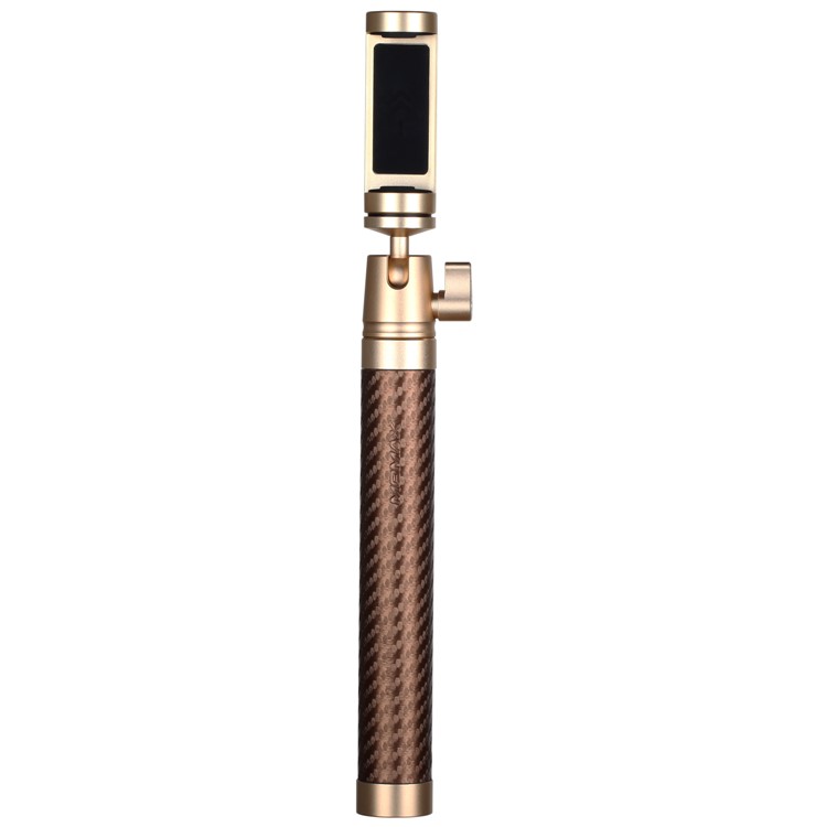 MOMAX Selfie Pro Leather Handheld Smart Bluetooth Selfie Stick Monopod for Phones, Gopro and Cameras - Gold Color-3