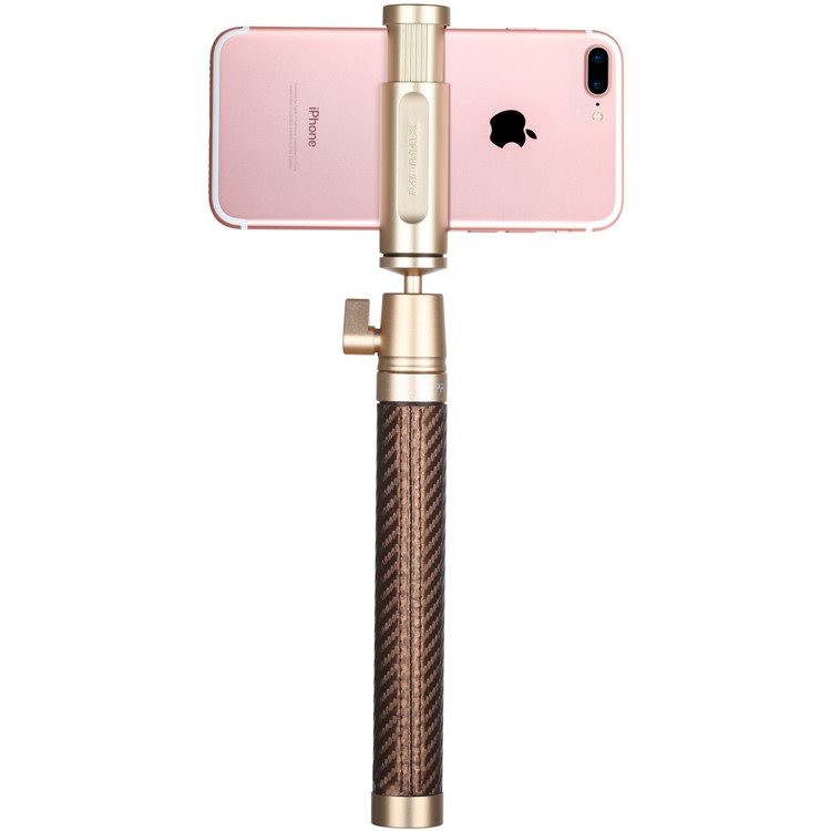 MOMAX Selfie Pro Leather Handheld Smart Bluetooth Selfie Stick Monopod for Phones, Gopro and Cameras - Gold Color-7