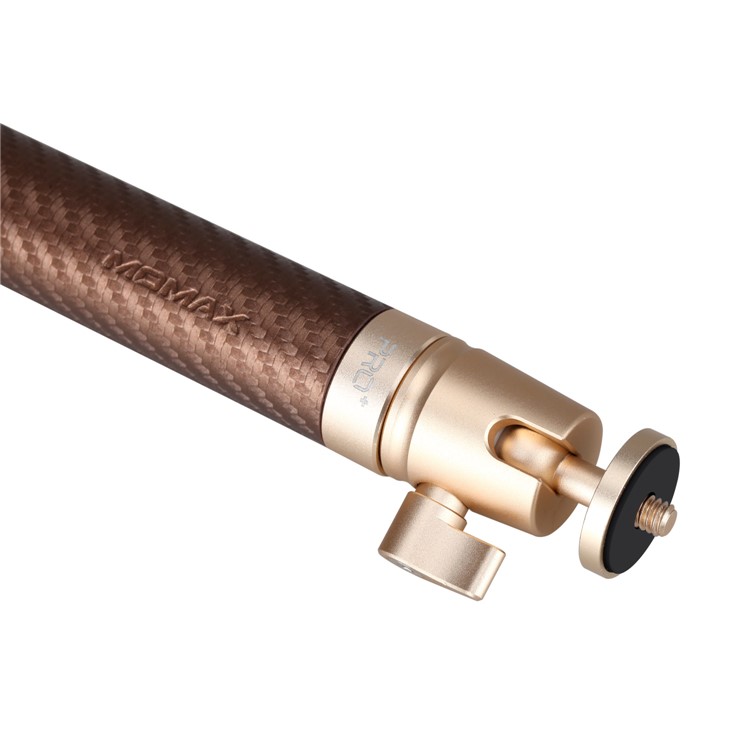 MOMAX Selfie Pro Leather Handheld Smart Bluetooth Selfie Stick Monopod for Phones, Gopro and Cameras - Gold Color-9
