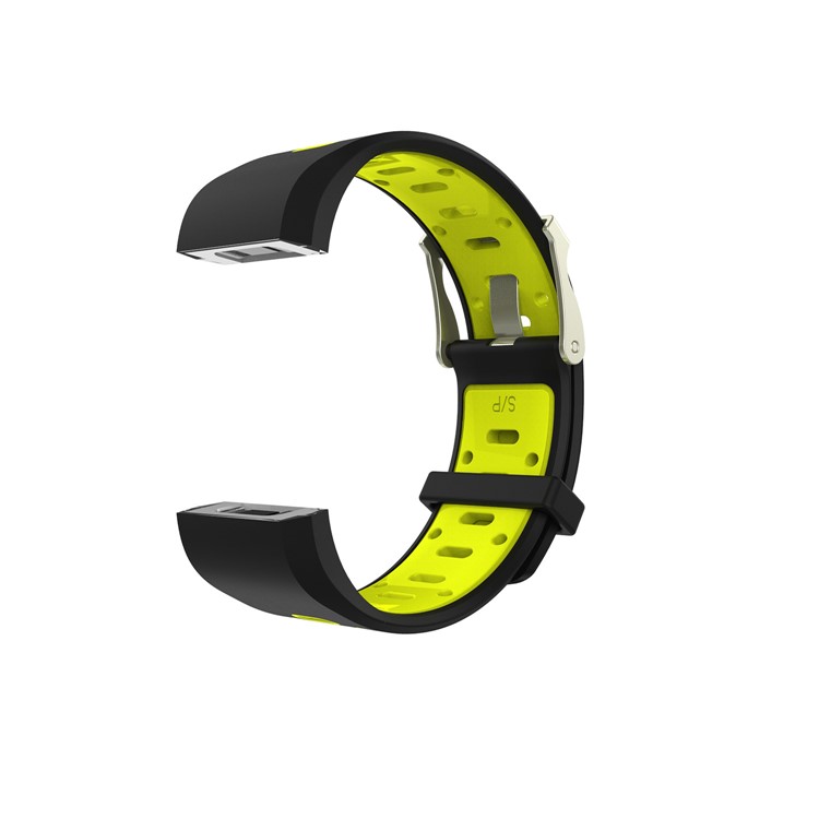 10Pcs/Set Bi-color Soft Silicone Watch Strap Replacement for Fitbit Charge 2, Size: L-10