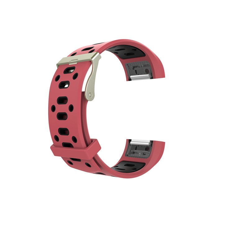10Pcs/Set Bi-color Soft Silicone Watch Strap Replacement for Fitbit Charge 2, Size: L-18