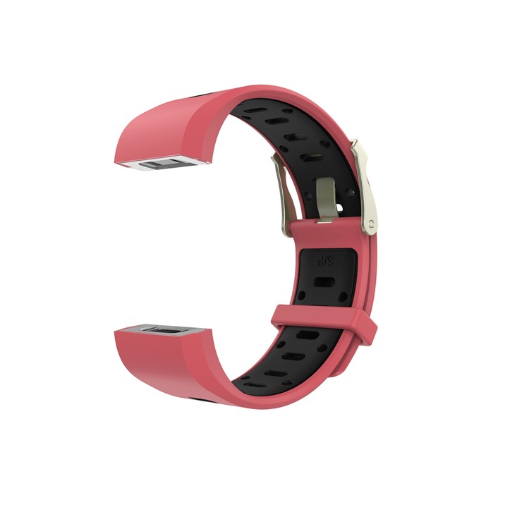 10Pcs/Set Bi-color Soft Silicone Watch Strap Replacement for Fitbit Charge 2, Size: L-19