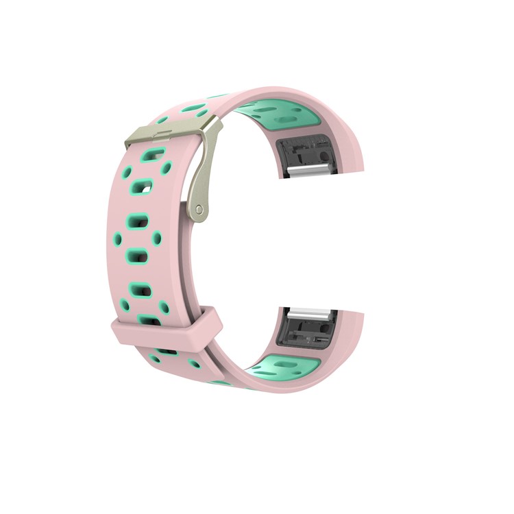 10Pcs/Set Bi-color Soft Silicone Watch Strap Replacement for Fitbit Charge 2, Size: L-21