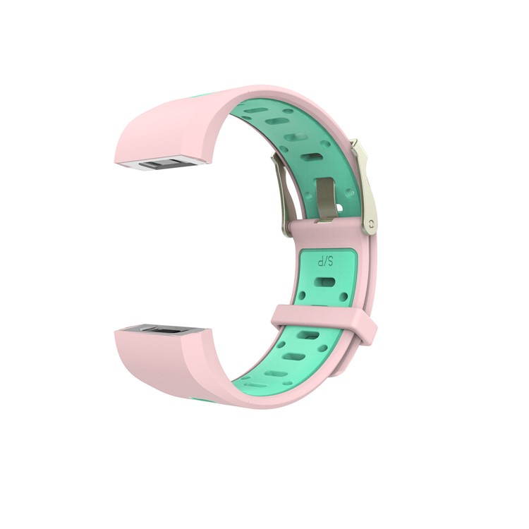10Pcs/Set Bi-color Soft Silicone Watch Strap Replacement for Fitbit Charge 2, Size: L-22