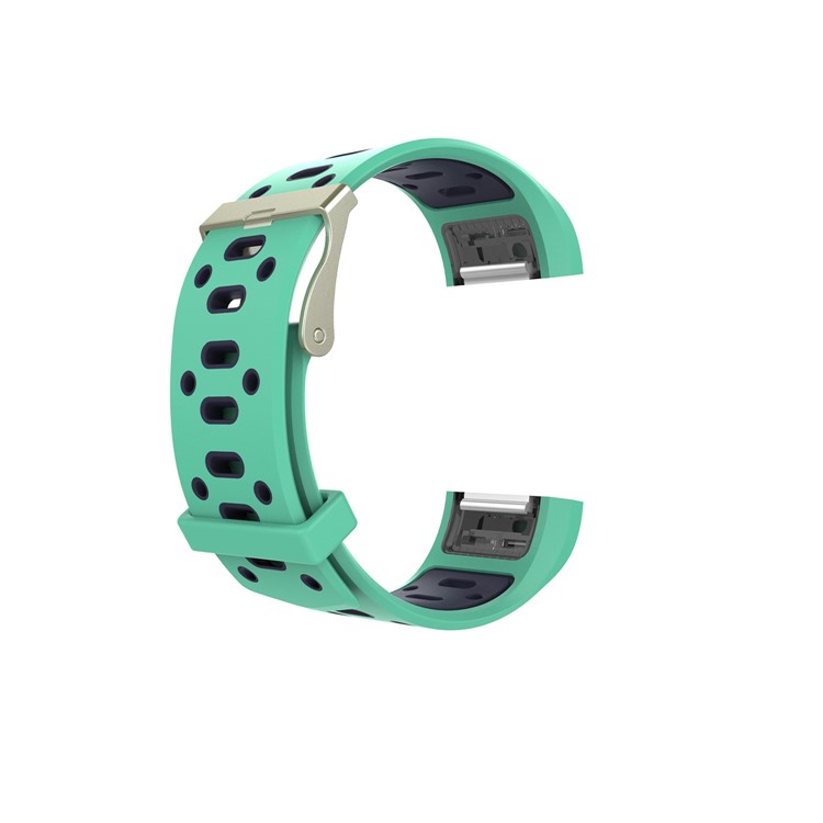 10Pcs/Set Bi-color Soft Silicone Watch Strap Replacement for Fitbit Charge 2, Size: L-25