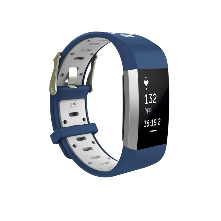 10Pcs/Set Bi-color Soft-Silikon-Uhr-Band-Ersatz für Fitbit Charge 2, Größe: S-26