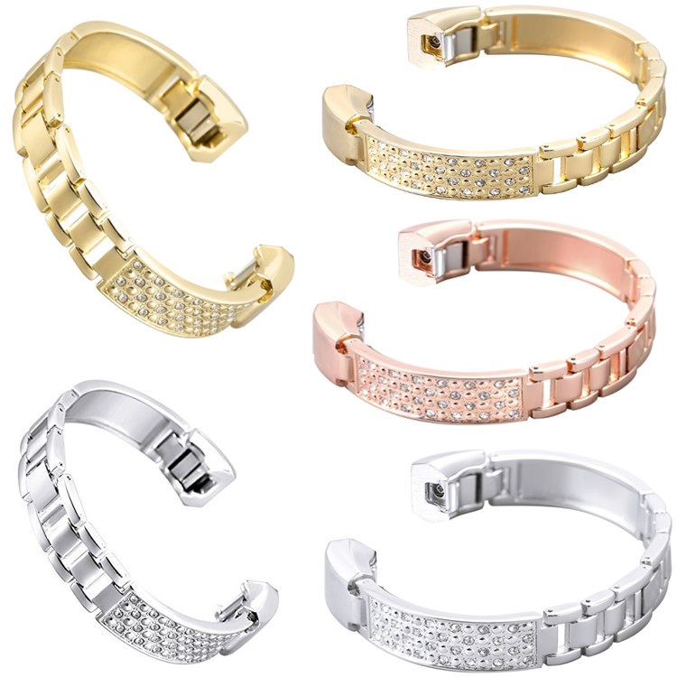 Diamonte Stainless Steel Watch Band Replacement for Fitbit Alta HR / Fitbit Alta - Rose Gold Color-3