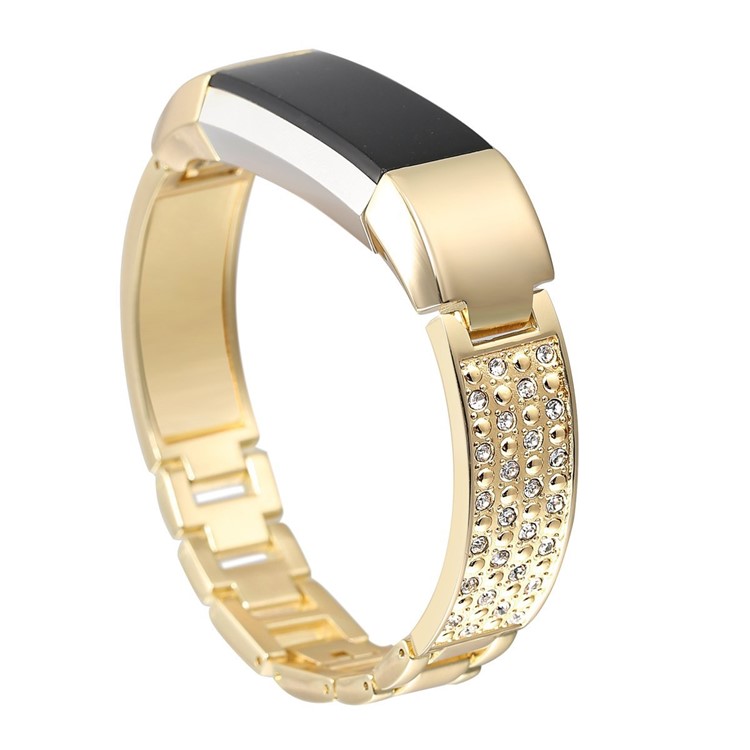 Luxury Diamond Shapes Decor Stainless Steel Watch Strap for Fitbit Alta HR / Fitbit Alta - Gold Color-2