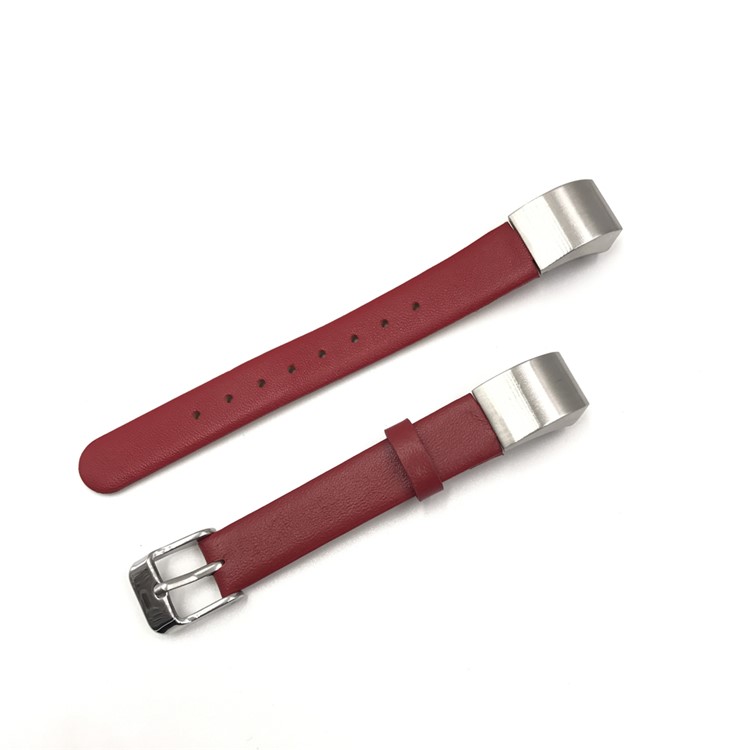 Genuine Leather Watch Strap Replacement for Fibit Alta HR / Fitbit Alta - Red-1