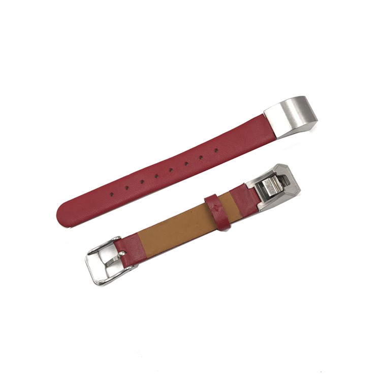 Genuine Leather Watch Strap Replacement for Fibit Alta HR / Fitbit Alta - Red-2