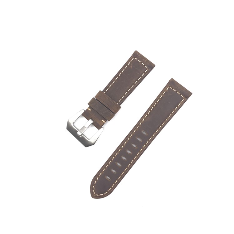 Crazy Horse Genuine Leather Watch Band Bracelet for Fitbit Blaze - Coffee-1