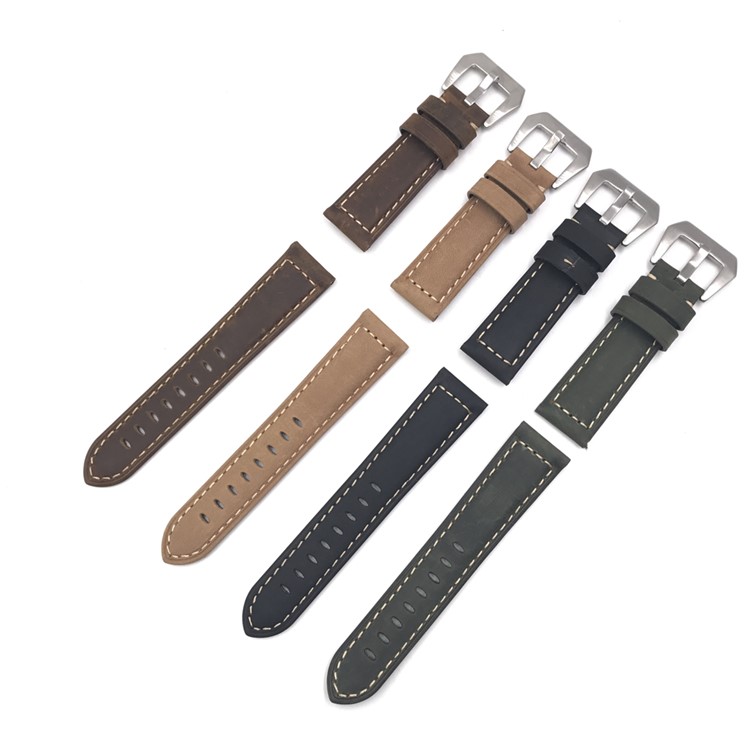 Crazy Horse Genuine Leather Watch Band Bracelet for Fitbit Blaze - Coffee-4