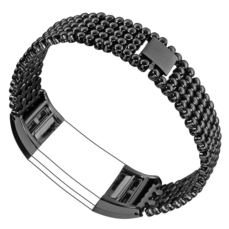 5 BReposição da faixa de relógio em aço inoxidável para Fitbit Charge 2 - negro-3