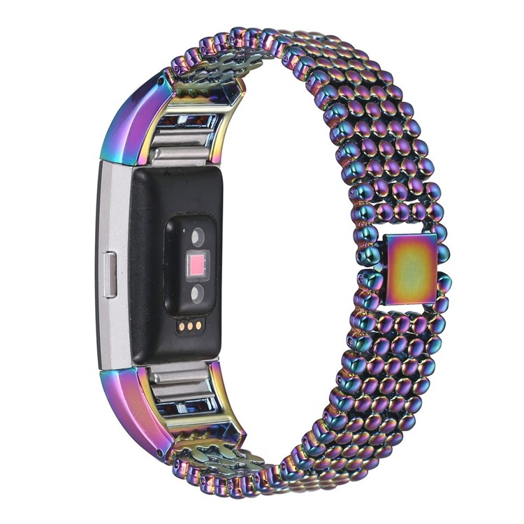 5 Beads Stainless Steel Watch Strap Replacement for Fitbit Charge 2 - Multi-color-2