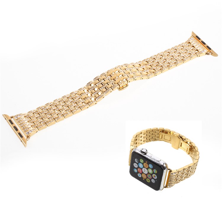 Diamond Electroplated Stainless Steel Watch Band for Apple Watch Series 2 Series 1 42mm - Silver-1