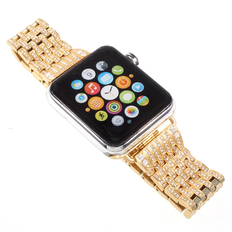 Diamond Electroplated Stainless Steel Watch Band for Apple Watch Series 2 Series 1 42mm - Silver-4
