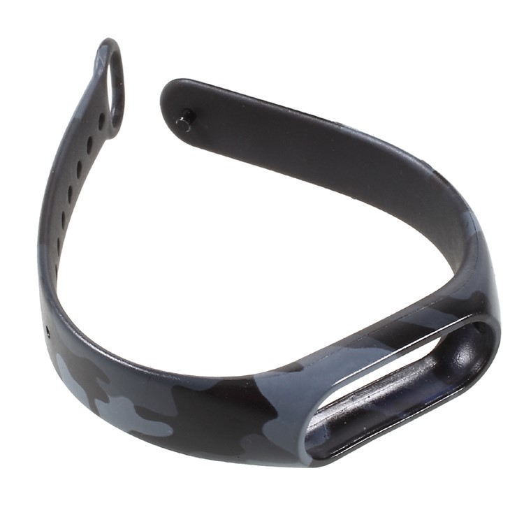 Camouflage Pattern Silicone Wrist Watch Strap Replacement for Xiaomi Mi Band 2 - Dark Blue-6