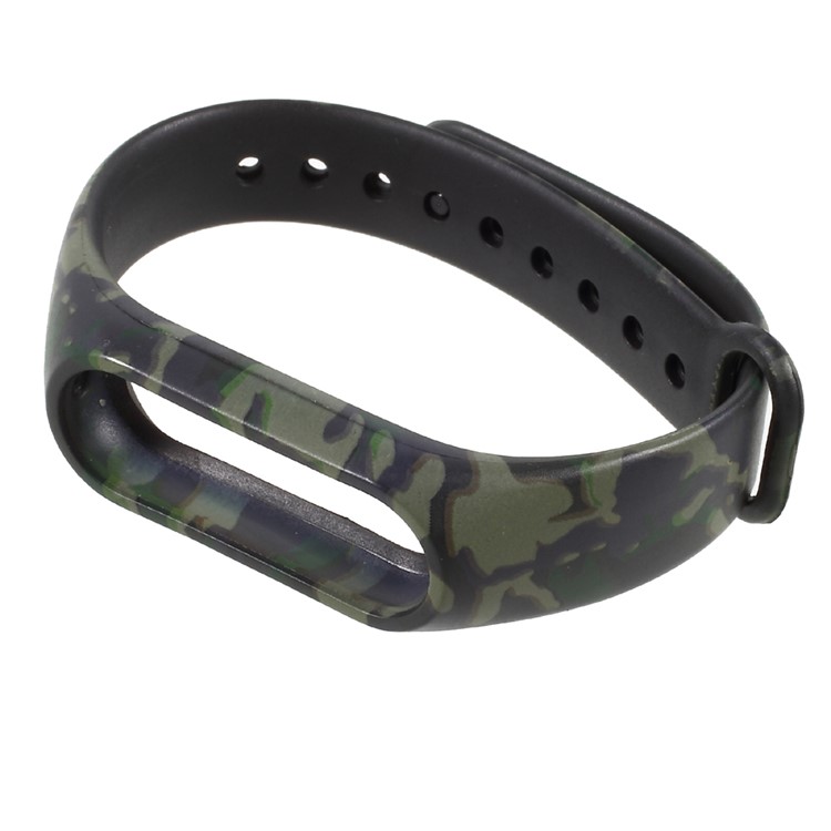 Camouflage Pattern Silicone Watch Band Replacement for Xiaomi Mi Band 2 - Green-2