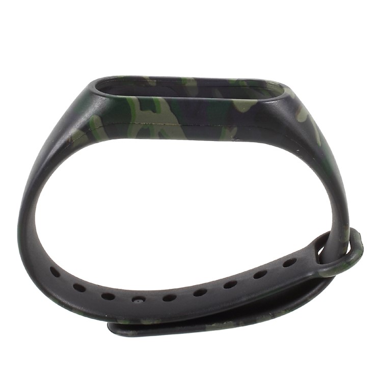 Camouflage Pattern Silicone Watch Band Replacement for Xiaomi Mi Band 2 - Green-3