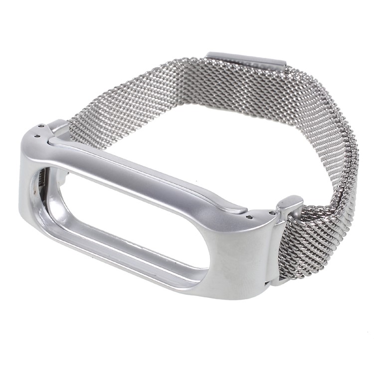 Magnetic Matel Wrist Watch Strap Replacement for Xiaomi Mi Band 2 - Sliver-1