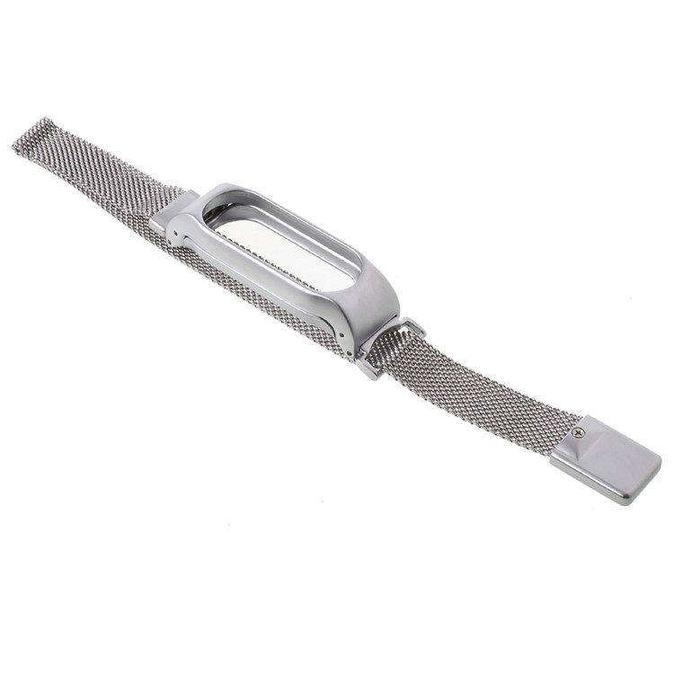 Magnetic Matel Wrist Watch Strap Replacement for Xiaomi Mi Band 2 - Sliver-2