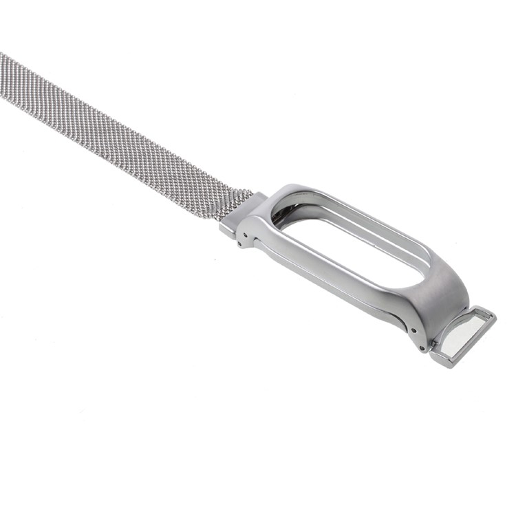 Magnetic Matel Wrist Watch Strap Replacement for Xiaomi Mi Band 2 - Sliver-3