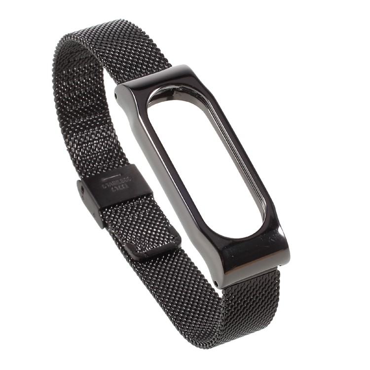 Mesh Magnetic Milanese Watch Strap for Xiaomi Mi Band 2 - Black-1
