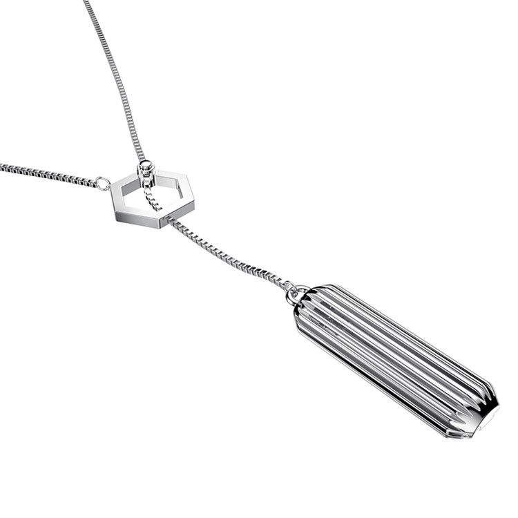 Metal Pendant Necklace for Fitbit Flex 2 Jewelry Accessories - Silver Color-2