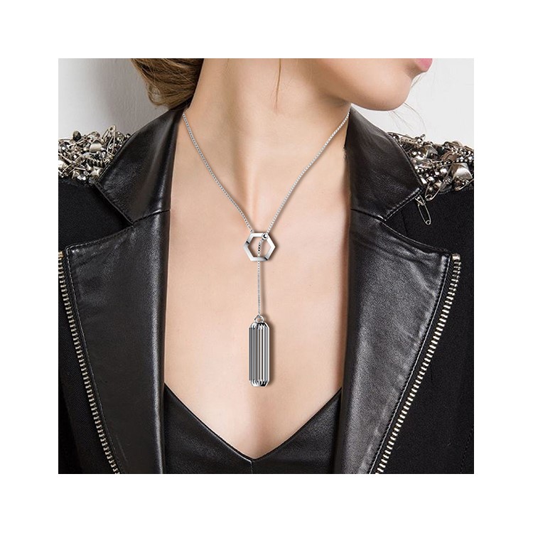 Metal Pendant Necklace for Fitbit Flex 2 Jewelry Accessories - Silver Color-3