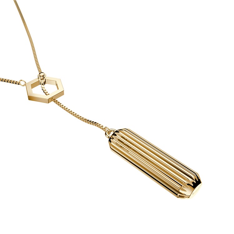 Stainless Steel Necklace Pendant for Fitbit Flex 2 - Gold Color-2