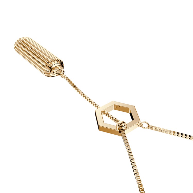 Stainless Steel Necklace Pendant for Fitbit Flex 2 - Gold Color-4