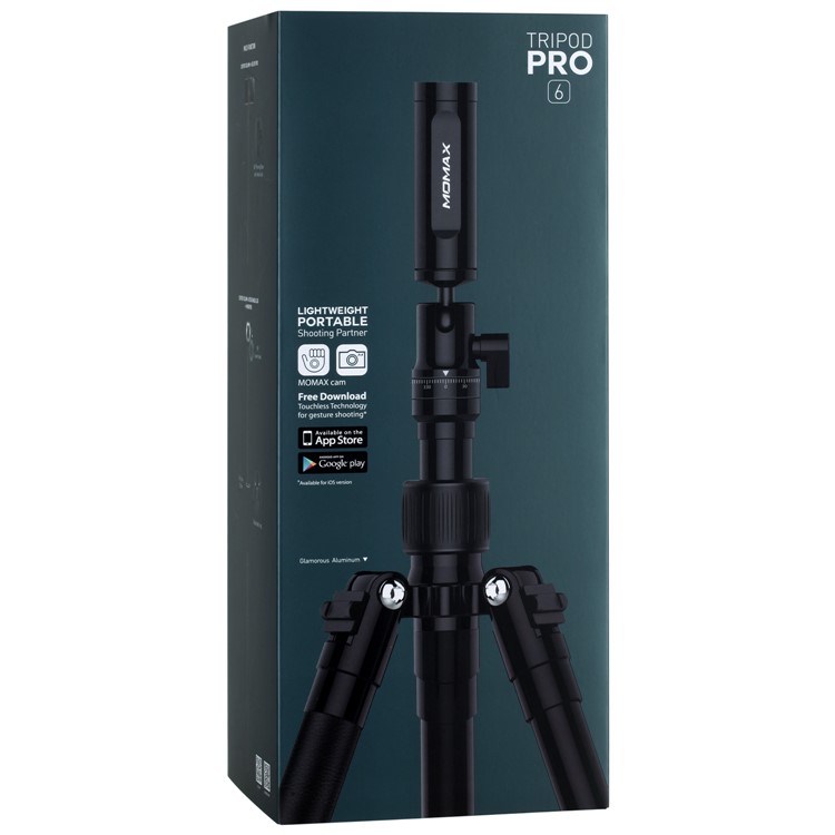 MOMAX Tripod Pro 6 Multi-functional Selfie Stick Table Top Tripod Outdoor Tripod for DSLR Cameras - Black-29