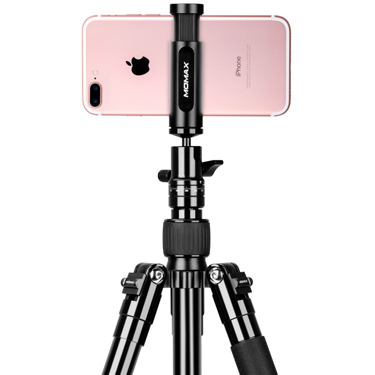 MOMAX Tripod Pro 6 Multi-functional Selfie Stick Table Top Tripod Outdoor Tripod for DSLR Cameras - Black-7