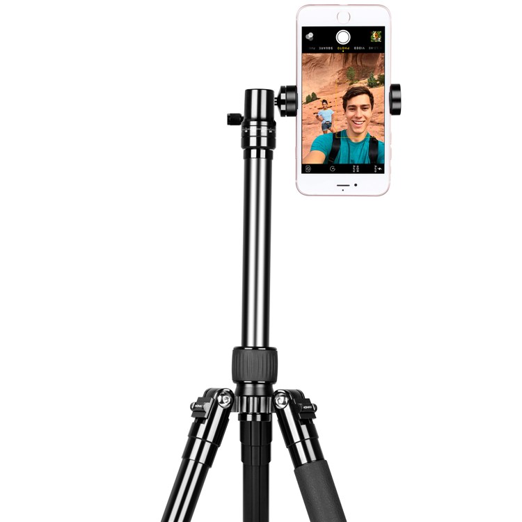 MOMAX Tripod Pro 6 Multi-functional Selfie Stick Table Top Tripod Outdoor Tripod for DSLR Cameras - Black-8