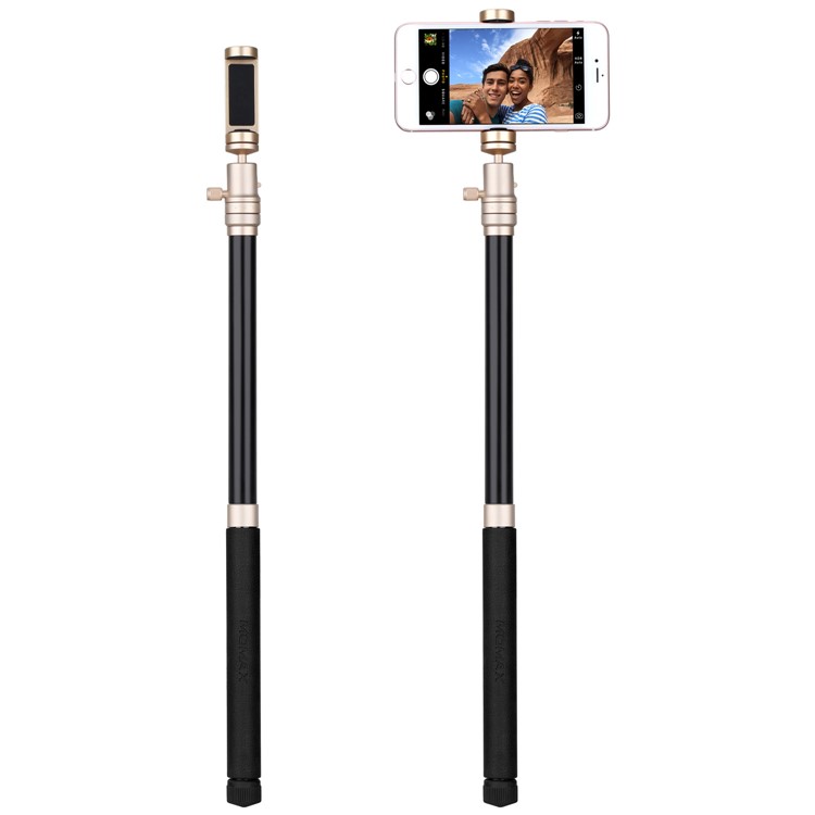 MOMAX Tripod Pro 6 Lightweight Camera Tripod Monopod Stand with Phone Grip + 360 Degree Ball Head - Gold Color-16