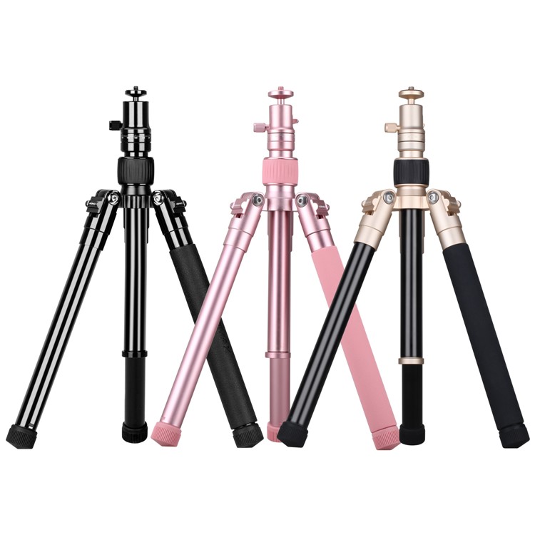 MOMAX Tripod Pro 6 Lightweight Camera Tripod Monopod Stand with Phone Grip + 360 Degree Ball Head - Gold Color-22