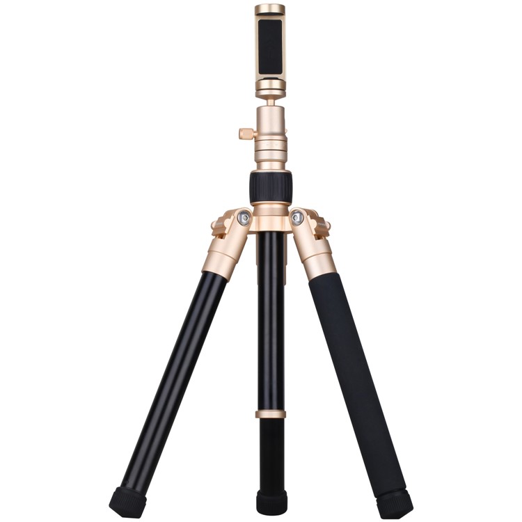 MOMAX Tripod Pro 6 Lightweight Camera Tripod Monopod Stand with Phone Grip + 360 Degree Ball Head - Gold Color-4