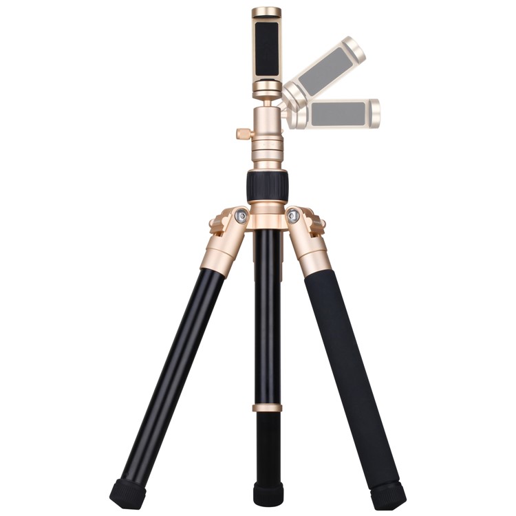 MOMAX Tripod Pro 6 Lightweight Camera Tripod Monopod Stand with Phone Grip + 360 Degree Ball Head - Gold Color-5