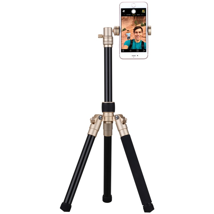 MOMAX Tripod Pro 6 Lightweight Camera Tripod Monopod Stand with Phone Grip + 360 Degree Ball Head - Gold Color-8