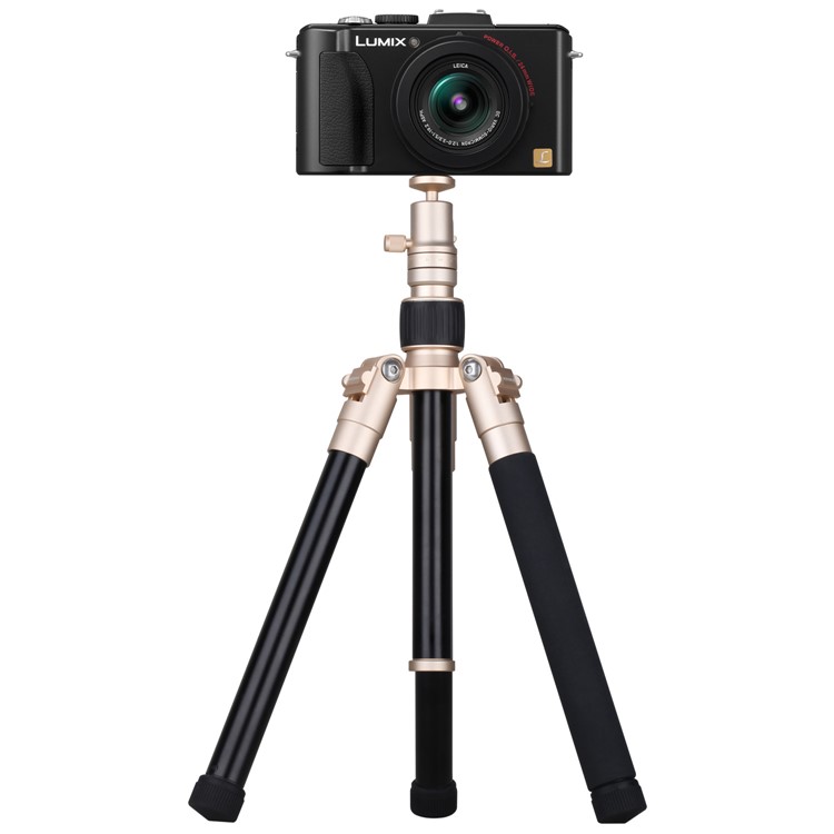 MOMAX Tripod Pro 6 Lightweight Camera Tripod Monopod Stand with Phone Grip + 360 Degree Ball Head - Gold Color-9