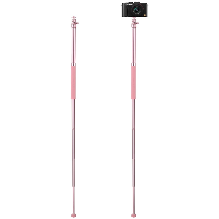 MOMAX Tripod Pro 6 Portable Camera Tripod Monopod Stand with Phone Grip + 1/4" Quick Release - Rose Gold Color-18