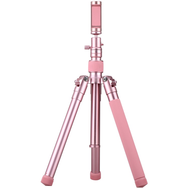 MOMAX Tripod Pro 6 Portable Camera Tripod Monopod Stand with Phone Grip + 1/4" Quick Release - Rose Gold Color-4