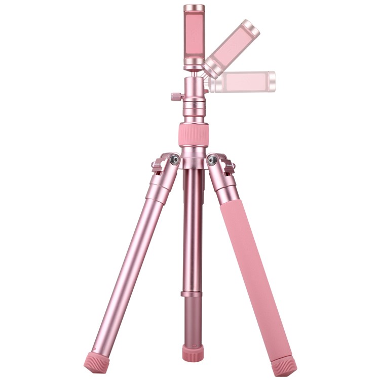 MOMAX Tripod Pro 6 Portable Camera Tripod Monopod Stand with Phone Grip + 1/4" Quick Release - Rose Gold Color-5