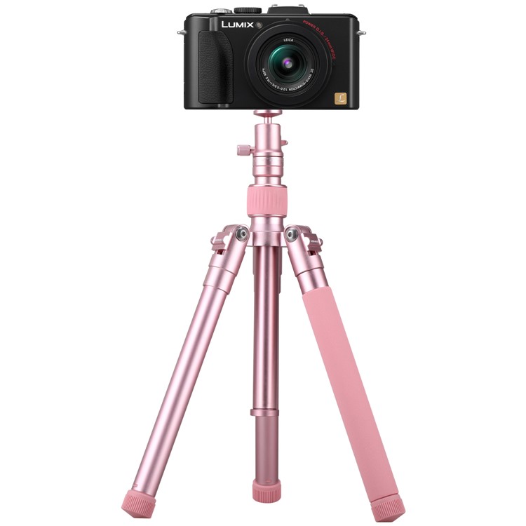 MOMAX Tripod Pro 6 Portable Camera Tripod Monopod Stand with Phone Grip + 1/4" Quick Release - Rose Gold Color-9