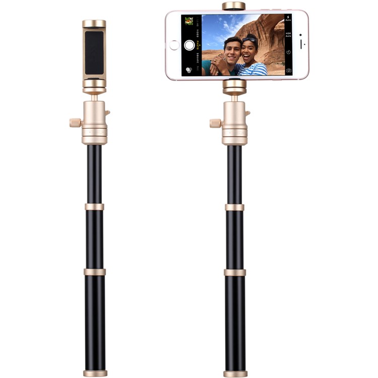 MOMAX Tripod Pro 5 Extendable Camera Tripod Monopod Stand with 360 Degree Ball Head + 1/4" Quick Release - Gold Color-13