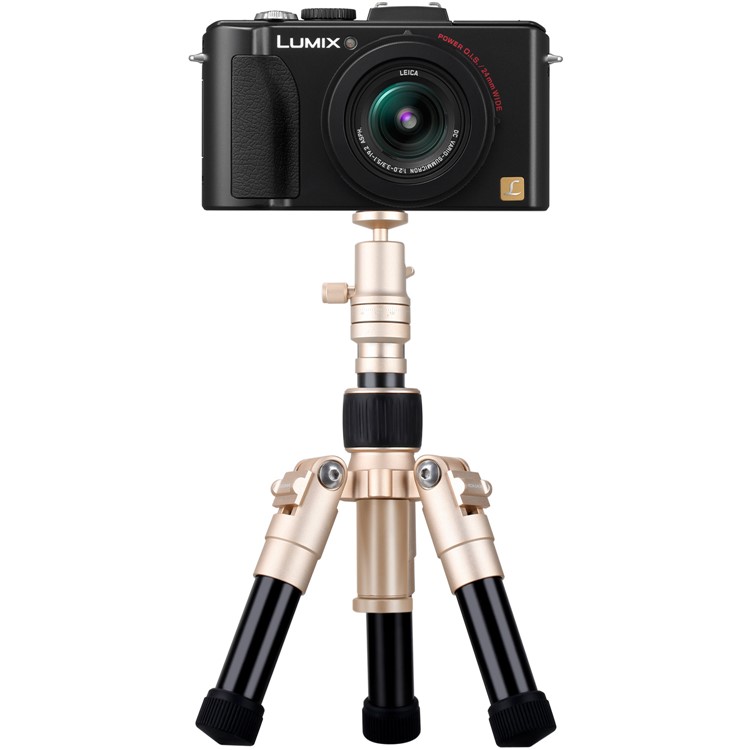 MOMAX Tripod Pro 5 Extendable Camera Tripod Monopod Stand with 360 Degree Ball Head + 1/4" Quick Release - Gold Color-15