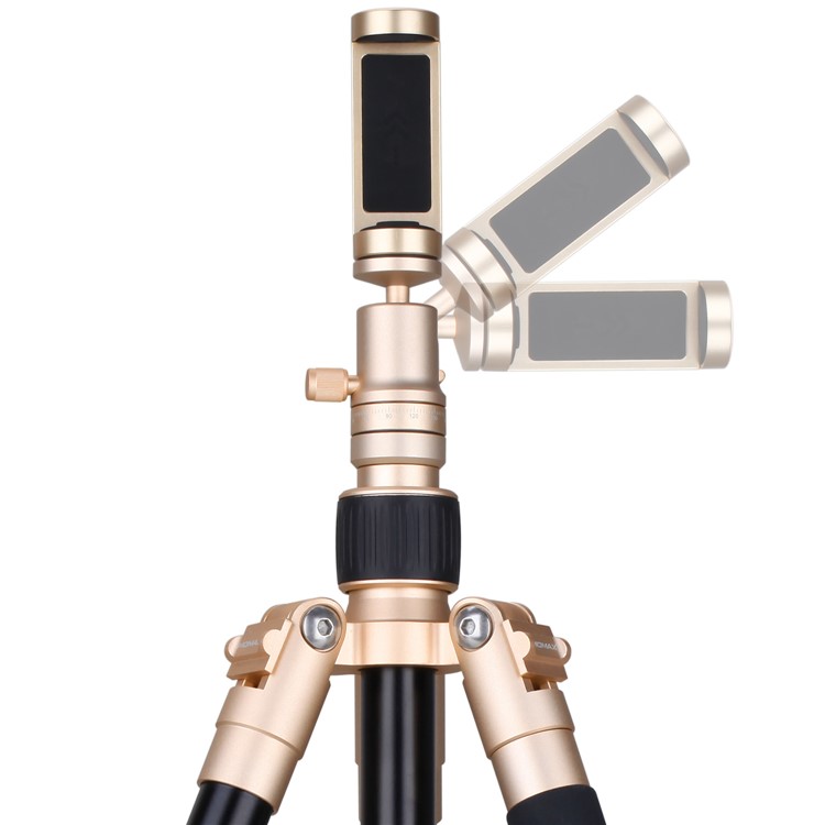 MOMAX Tripod Pro 5 Extendable Camera Tripod Monopod Stand with 360 Degree Ball Head + 1/4" Quick Release - Gold Color-6