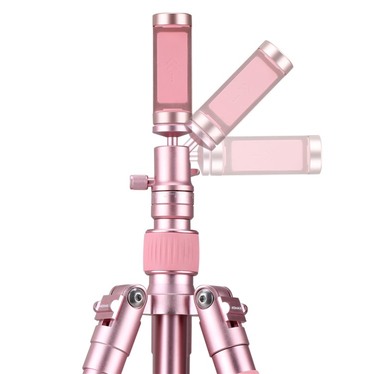 MOMAX Tripod Pro 5 Lightweight Aluminum Alloy Camera Tripod Monopod Stand for Phones and DSLR Cameras - Rose Gold Color-6
