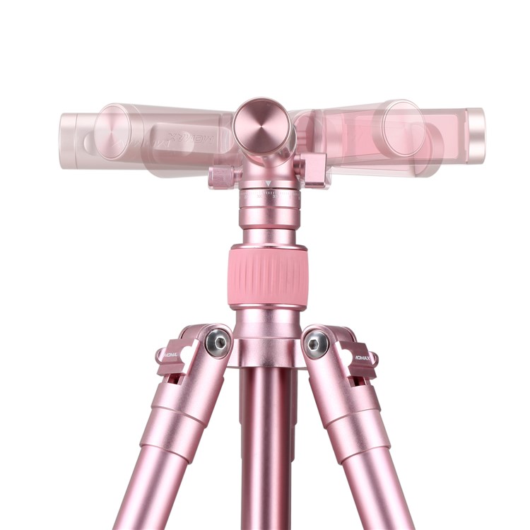MOMAX Tripod Pro 5 Lightweight Aluminum Alloy Camera Tripod Monopod Stand for Phones and DSLR Cameras - Rose Gold Color-7